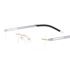 Men Rimless Titanium Alloy Reading Glasses Polycarbonate Lens Reader +0.00~+5.00