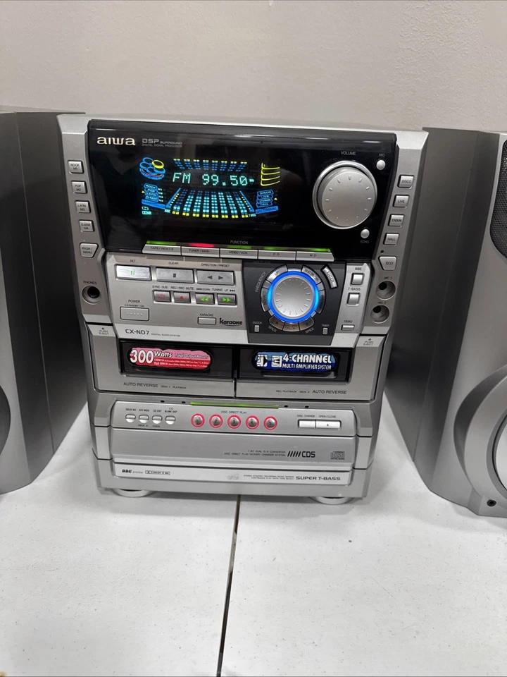 老式Aiwa光盘立体声系统,CX-ND7U,1999,收音机和扬声器 — 第 3/4 张图片
