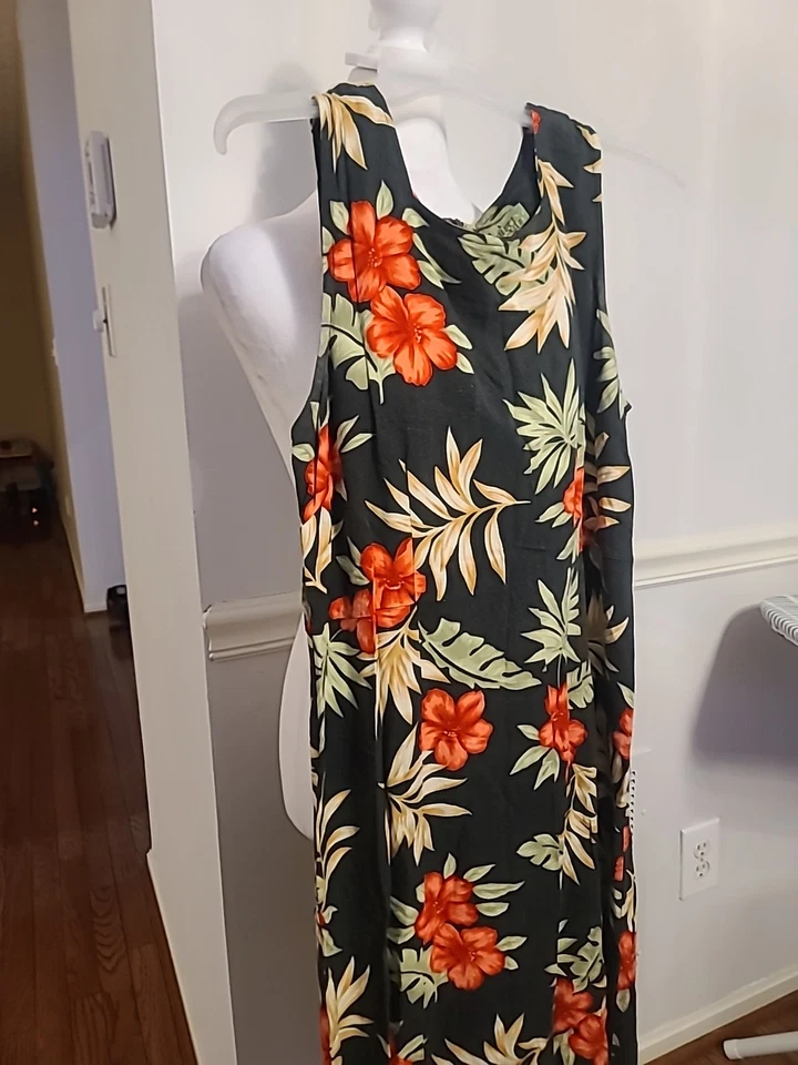 Vestido Floral Tahiti Reef Club Verde Multicolor Sin Mangas Mujer Grande Foto 2 de 4