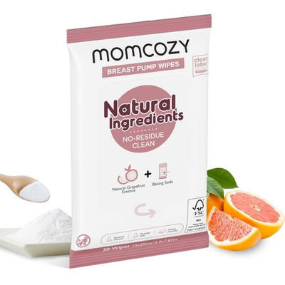 #ad Momcozy Natural Breast Pump Wipes for Parts Cleaning On The go 30 Count Fl... $10.31