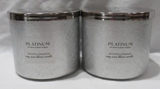 Bath & Body Works 3-wick Soy Wax Blend Scented Candle Lot Set of 2 PLATINUM