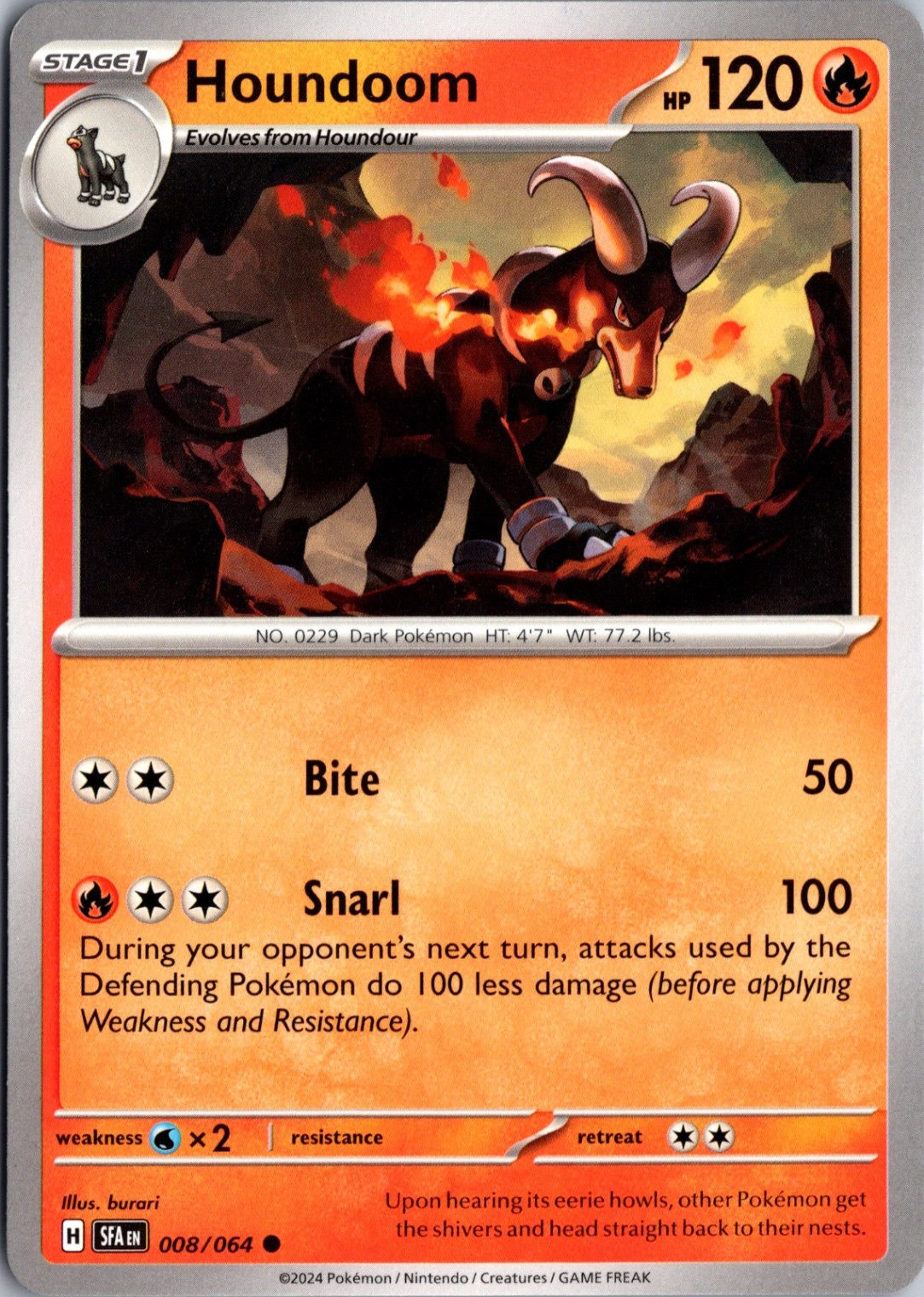 Houndoom - Normal Common SV: Shrouded Fable 008/064 NM