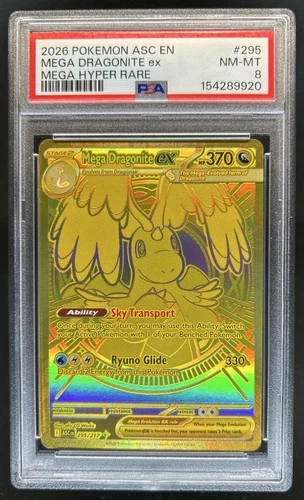 2026 Pokemon Ascended Heroes Mega Dragonite ex Hyper Rare #295/217 PSA 8