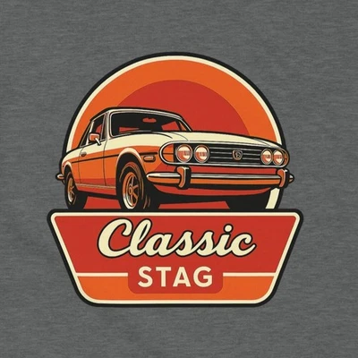 MY STORE Stag T-Shirt inspired design for the Triumph Stag classic car enthusiast Tshirt