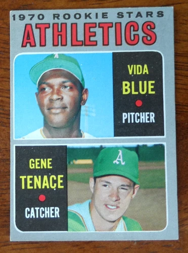 1970 TOPPS BASEBALL #21 OAKLAND ATHLETICS ROOKIE STARS VIDA BLUE EX U-6317