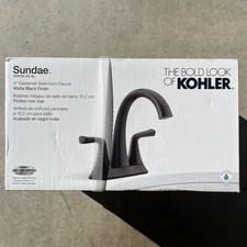 KOHLER Sundae 4 in. Centerset 2-Handles Bathroom Faucet Matte Black NEW