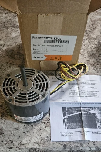 Liebert/Vertiv Condenser Fan Motor. 1D21122P2S .20 HP. 460/380-415 Volt. 1 PH.