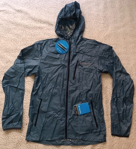 Columbia Trail Fire Windbreaker Jacket Mens S Blue Omni Heat Lightweight /597 - Picture 1 of 11