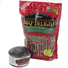 BBQr's Delight Cast Iron Smoker Pot Wood Pellet Smoke BBQ with 1lb Apple Blend