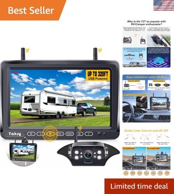 Easy Install Wireless Backup Camera for RVs with Dual Antenna &  Waterproof