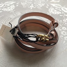 Gucci GG Marmont Thin Pink Patent Leather Belt NWT Gold Tune Double G Buckle