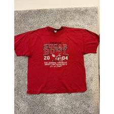 VTG Gildan Shirt Mens XXL Red Nokia Sugar Bowl 2004 Oklahoma Sooners Football *