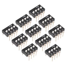 10 x Black DIP Switch 1 2 3 4 Positions 2.54mm Pitch for Circuit Breadboards PCB