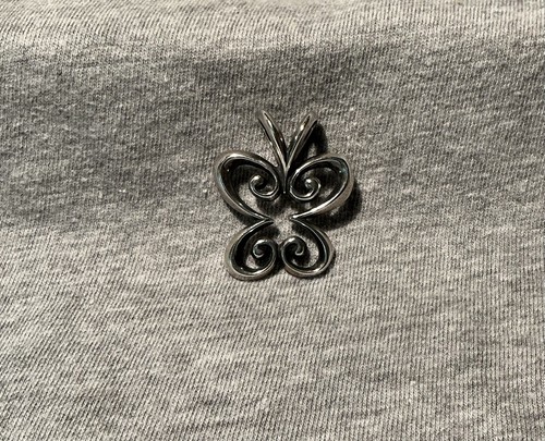 Retired James Avery Sterling Silver Sculpted Spring Butterfly Large Pendant