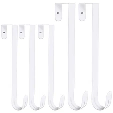 5 Pack 12"+15" Wreath Hanger for Front Door - Large Wreath Metal Hook for Chr...