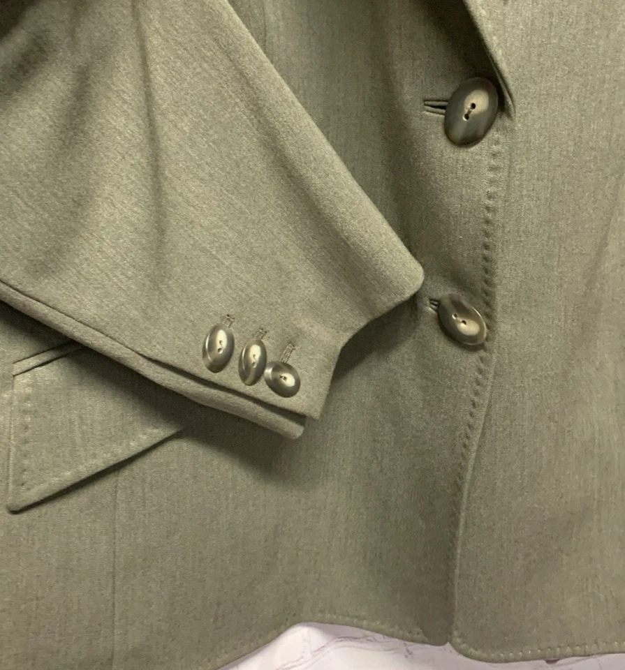 Jones New York 20W Talla Grande Blazer Chaqueta Traje Separado Verde/Gris Sólido Foto 4 de 4