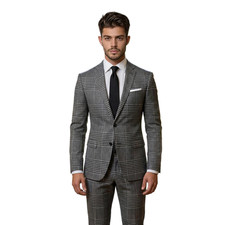 Glen Plaid Dinner Suit Business Plaid Mens Suits Groom Party Wedding Tuxedos