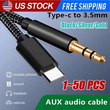 TypeC to Aux Cable USB Type-C Male To 3.5mm Cord Car AUX Music Audio Adapter LOT