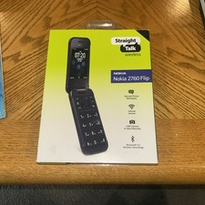 Open Box-Black Nokia 2760 Flip "Straight Talk"4G 4GB 1.3GHz Quad-Core Processor