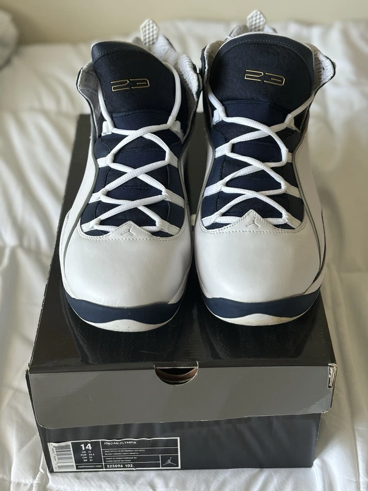 Air Jordan Olympia Blanco Medianoche Azul Marino Talla 14 Nuevo en Caja Foto 3 de 4