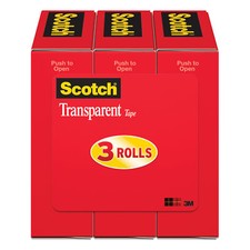 Scotch  Transparent Tape 600K3, 3/4 in x 1000 in 19 mm x 25,4 m 3-Pack