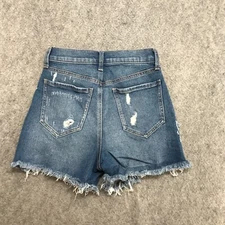 SO Shorts Womens Sz 0/24W High Rise Boyfriend Midi Distressed Destroyed Cut Off