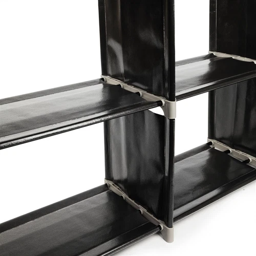 Multifunctional Assembled 3 Tiers 9 Compartments Storage Shelf Black - Picture 6 of 9