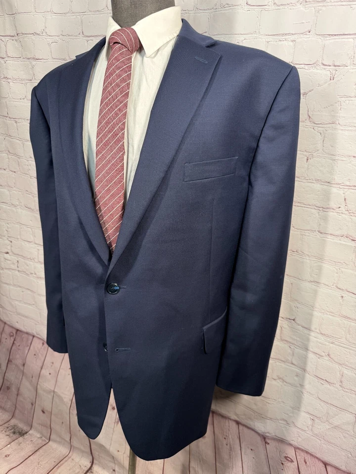 MICHAEL KORS Mens Navy Blue BIG & TALL STRETCH 2 Pc Suit 50R Jacket 44x26 Pant - Image 3 of 4