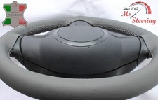 FOR VOLKSWAGEN T25 Camper Van 80-90 GREY LEATHER STEERING WHEEL COVER, GREY STIT