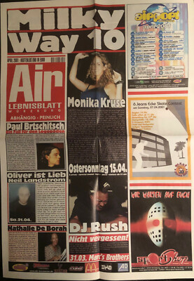 FLYER BILD ZEITUNG 2001 AIRPORT MONIKA KRUSE RUSH TONKA TALLA PASCAL FEOS MR X Y