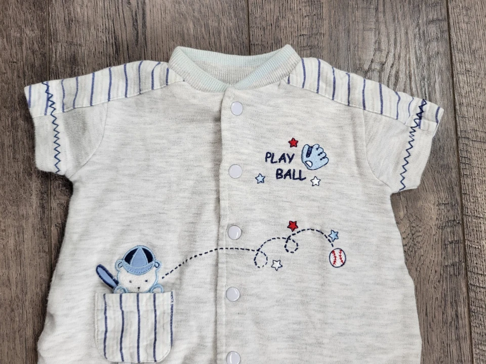 Baby Boy Clothes Koala Baby Preemie Play Ball Baseball Romper Outfit - Image 2 of 3