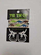 Tie 'Em Up 27 Inch Dinosaur Shoelaces Kids Teens Adults Adorable!!