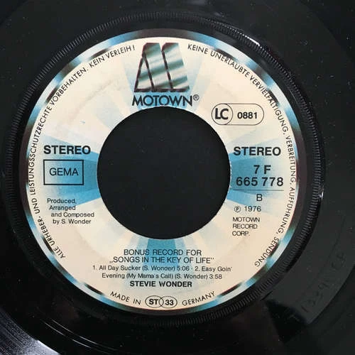 Stevie Wonder Songs In The Ke 2xLP Bla + 7" EP + Album Gat Vinyl Schallplatte - Bild 3 von 4
