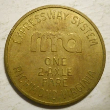 Richmond Metropolitan Auth. Expressway System (Virginia) transit token - VA720J