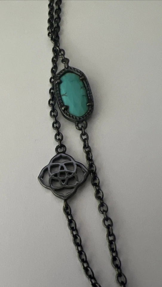 Kendra Scott Sonya Long Station Necklace 40" Black Turquoise Howlite - Image 3 of 4