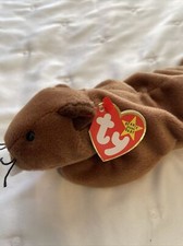 RARE Beanie Babies - Bucky the Beaver 4TH GEN SWING TAG/3RD GEN TUSH TAG W/PVC!!