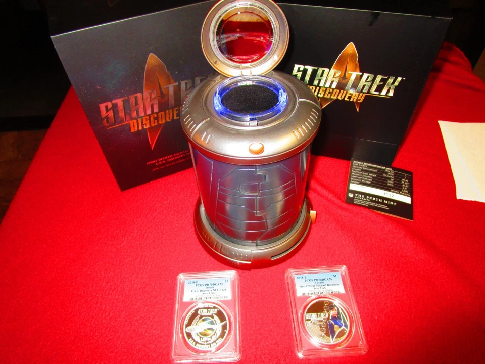 2018 Tuvalu Star Trek USS DISCOVERY & MICHAEL BURNHAM .999 Silver CoinsPCGS PR70 - Image 4 of 4
