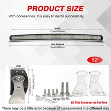 Tri-row 52 42 32 22 Curved Led Light Bar Combo Driving Lamp For Atv Suv Boat