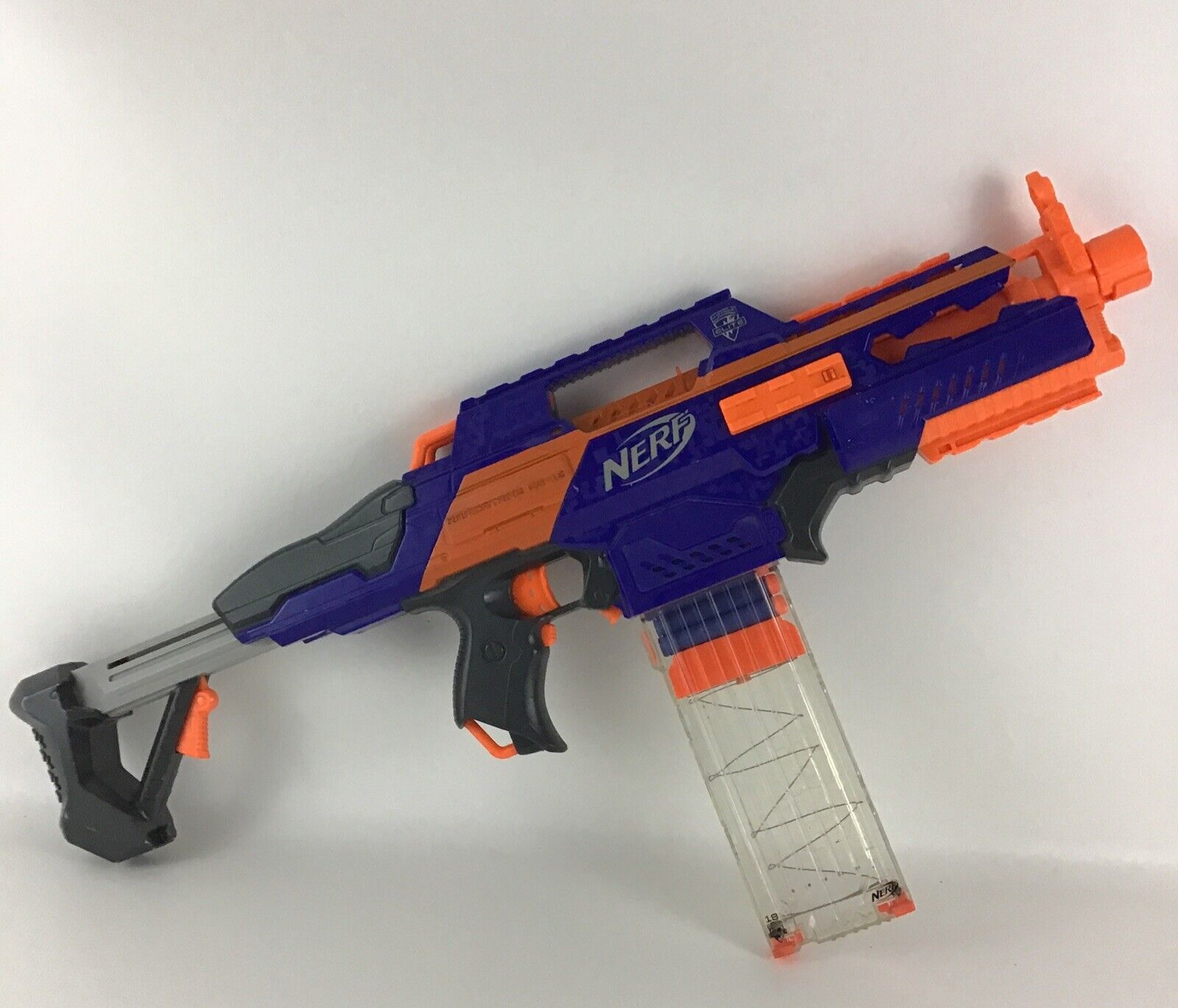 2012 Nerf RAPID STRIKE CS-18 Elite Soft 18 Dart Clip Automatic Battery Gun  Toy