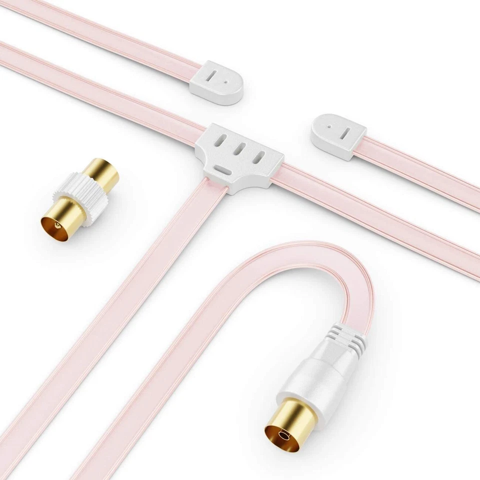 FM AM UKW Radio Antenna Dipolo Antenna Da Interno 75 Ohm Connettore Ricevitore - Immagine 2 di 4