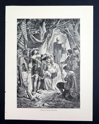Prince Ottocar and Max, 1892 Wood Engraving vintage art print