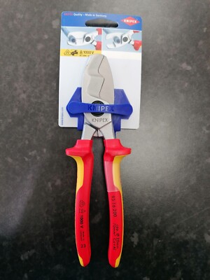 Knipex 95 16 200 SB VDE Kabelschere mit Doppelschneide 200 mm KPX9516200