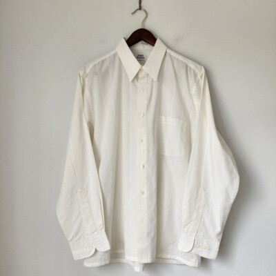VINTAGE John Henry Athletic Fit White Dress Shirt Collared Button Down 16  1/2