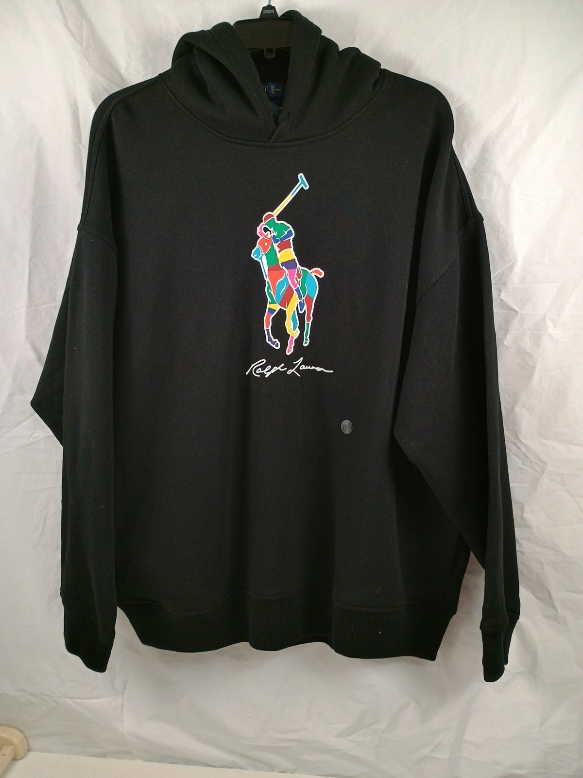 Felpa con cappuccio uomo Polo Ralph Lauren nuova con etichetta nera Big Pony LOGO Big Fit $198.