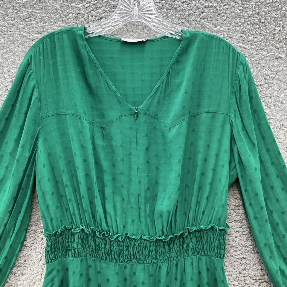 Sandro Paris Dress Women 4 Green Claudia Fit Flare Flowy Flirty Romantic Mini - Image 2 of 4