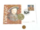 1996 FDC Falkland £2 Coin Stamps 450th Anniversary Henry VIII's Death 10356