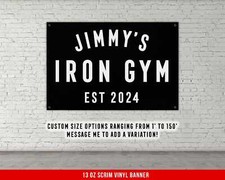 Motivational Fitness Vinyl Banner - Weightlifting Home Gym Wall Art