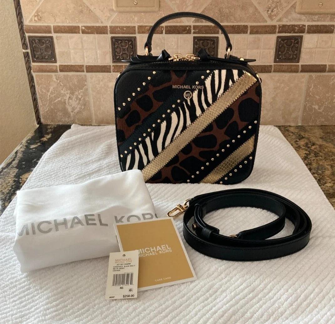 Michael Kors Leather Jet Set Charm Medium Top Handle Crossbody NWT