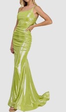 B. Darlin Women's Green Metallic One-Shoulder Dress Juniors Size 1/2