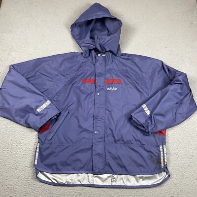 Vintage Adidas Jacket Mens XL Purple Windbreaker Mesh Lined
